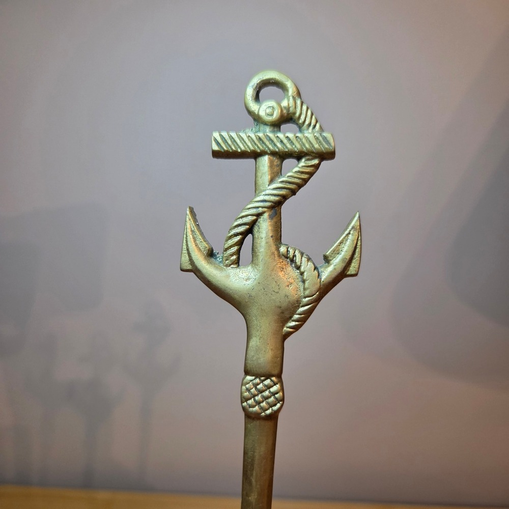 Vintage Solid Brass Anchor Nautical Letter Opener 9 Inch